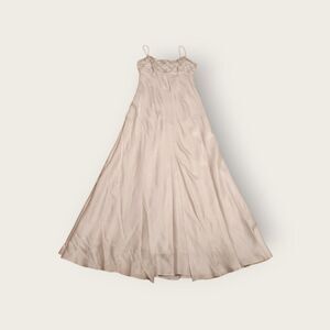 Vintage Y2k Jump white empire waist spaghetti strap split front maxi prom dress